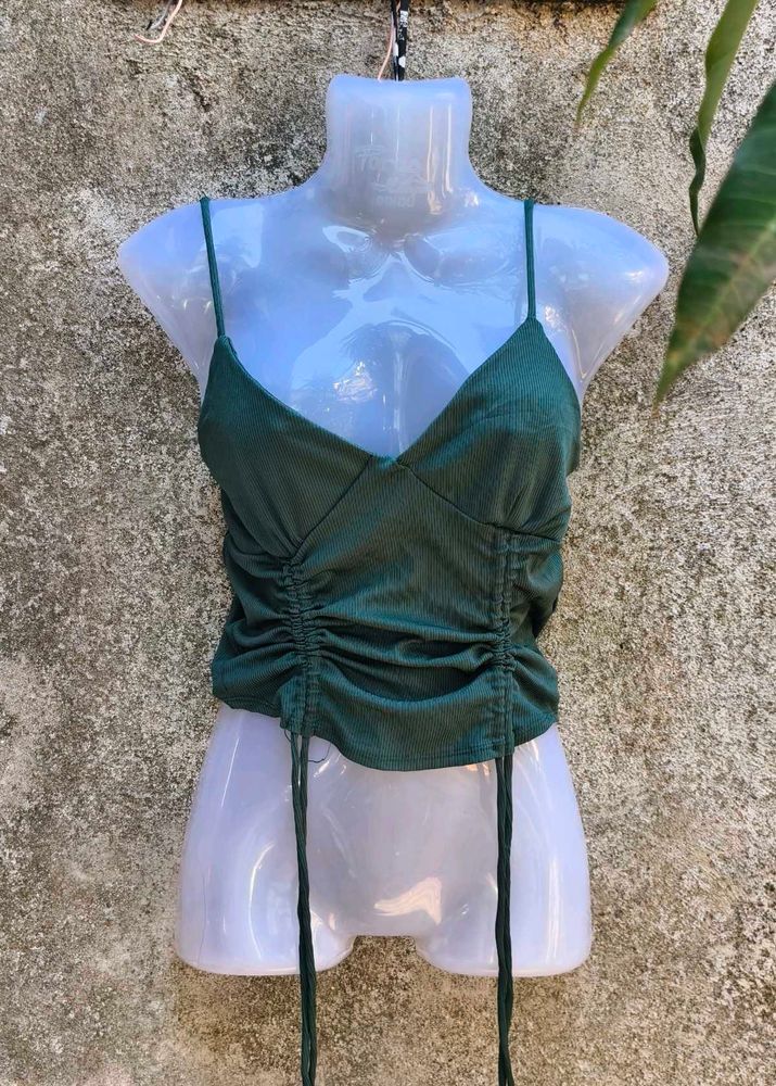 N. CUTE GREEN RUCHED TOP