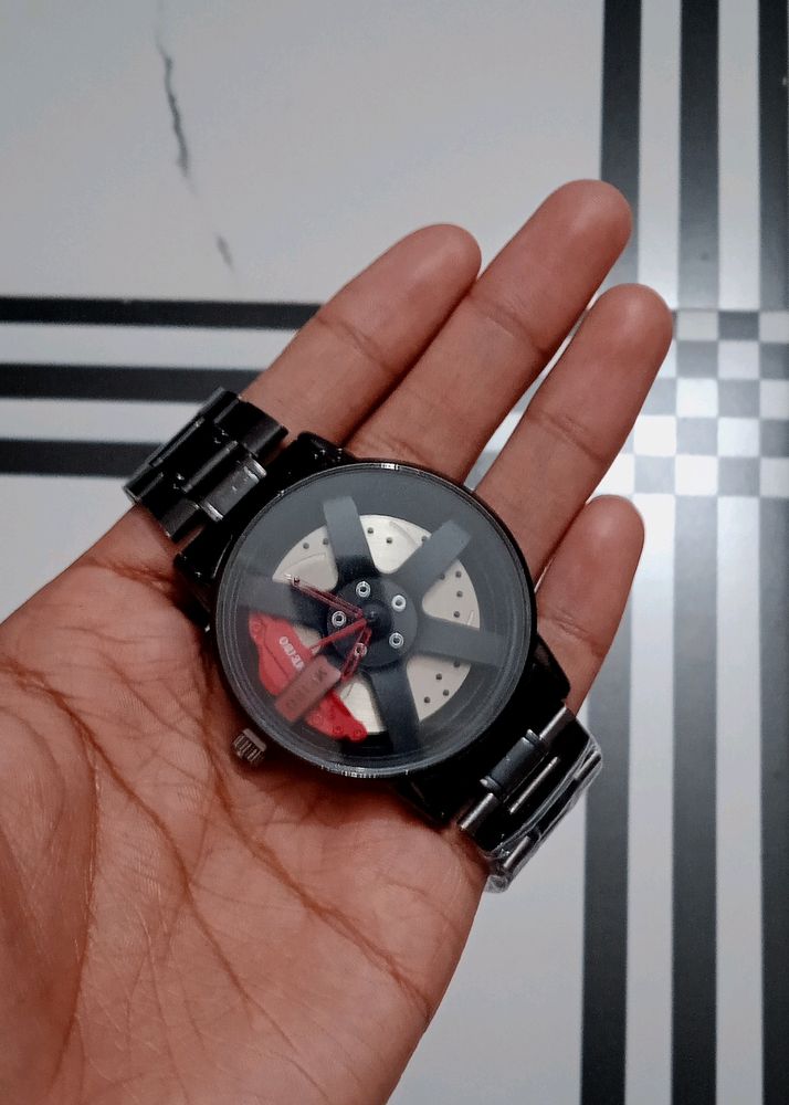 Gyro Watch In Red Colour