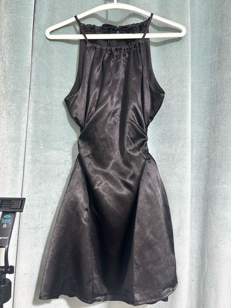 Satin Halter Mini Dress