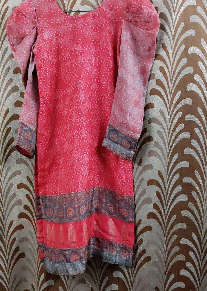 Coral Paisley Print Dress