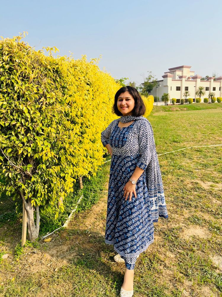 Elegant Blue Printed Kurta with dupatta 🧿