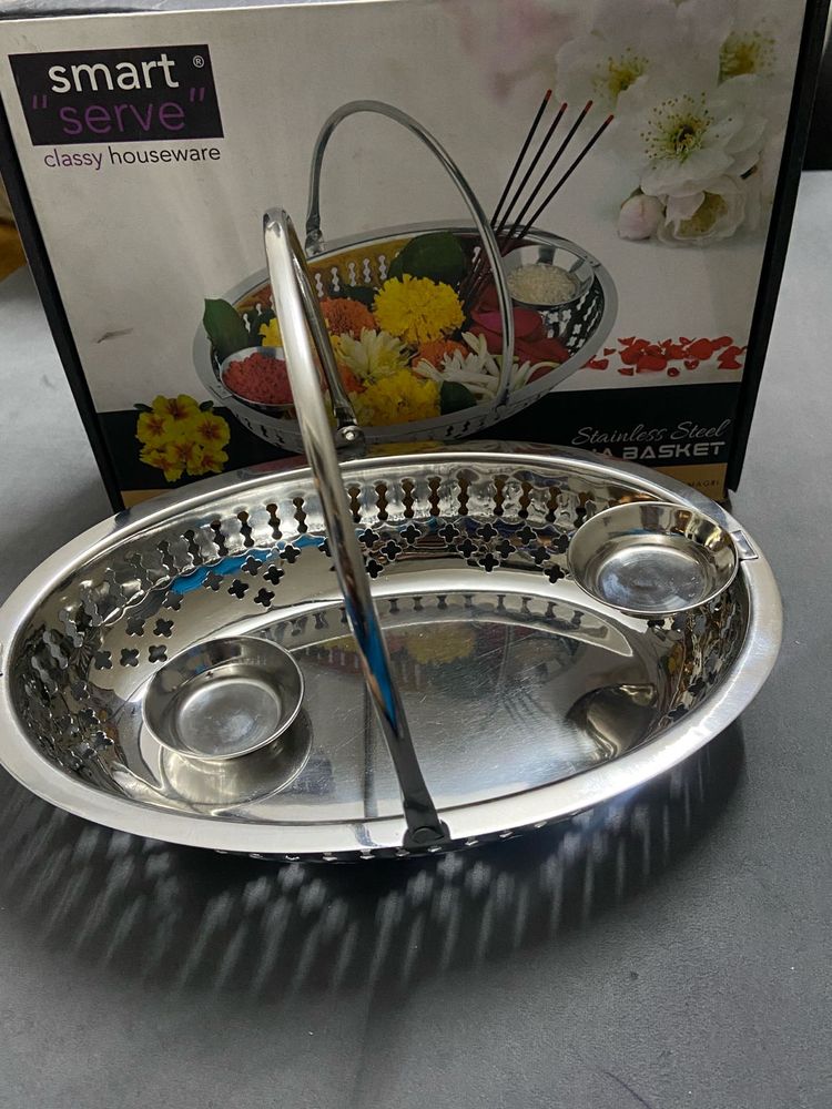Pooja thali Basket Stainless Steel