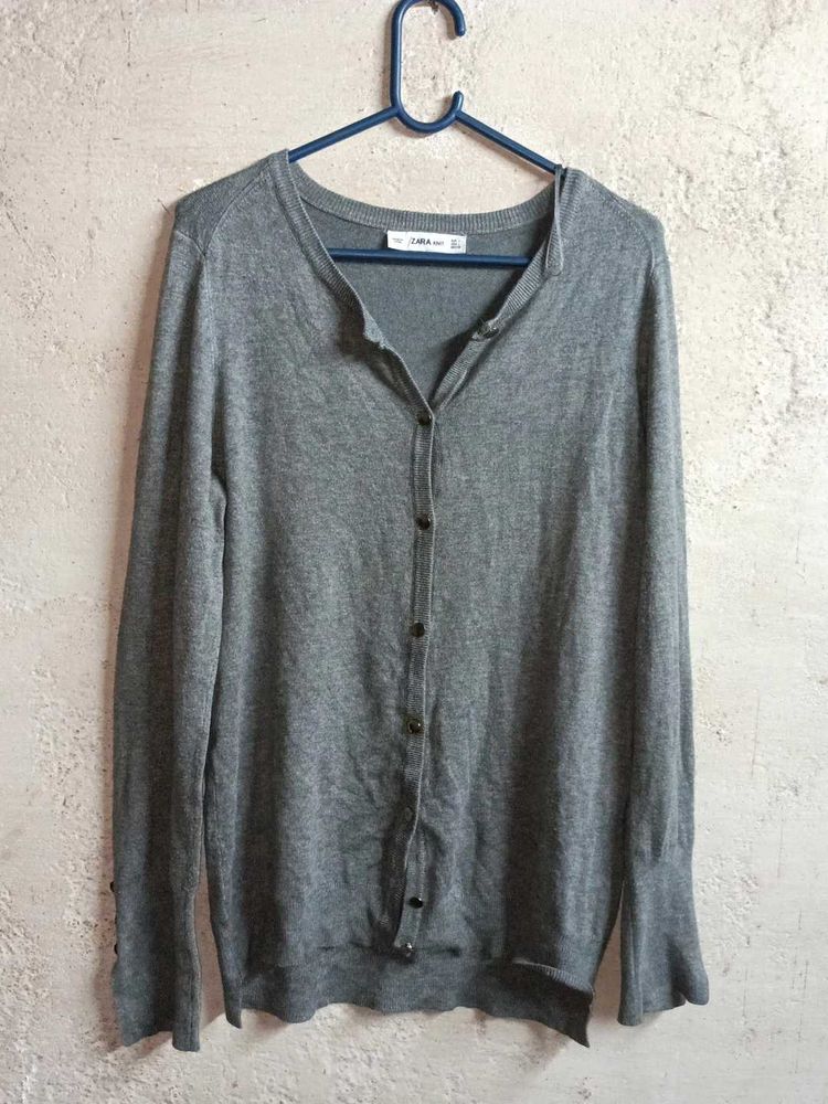 ZARA KNIT Winter Fashion Cardigan Grey