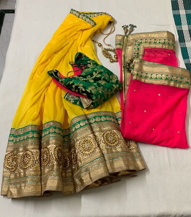 Handwork Lehenga Choli Dupatta Set