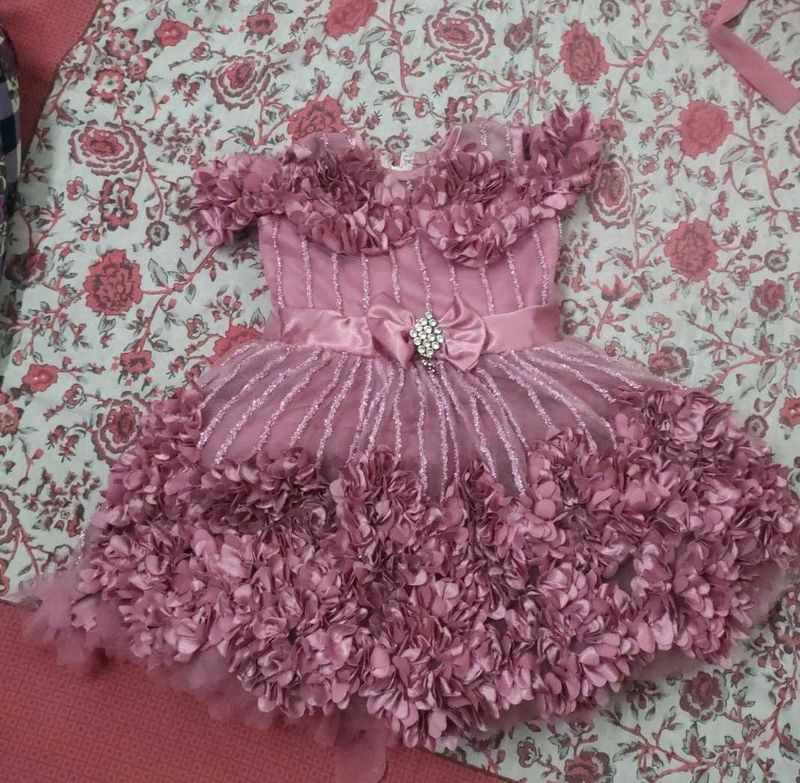 Cute Pink Flower Girl Dress