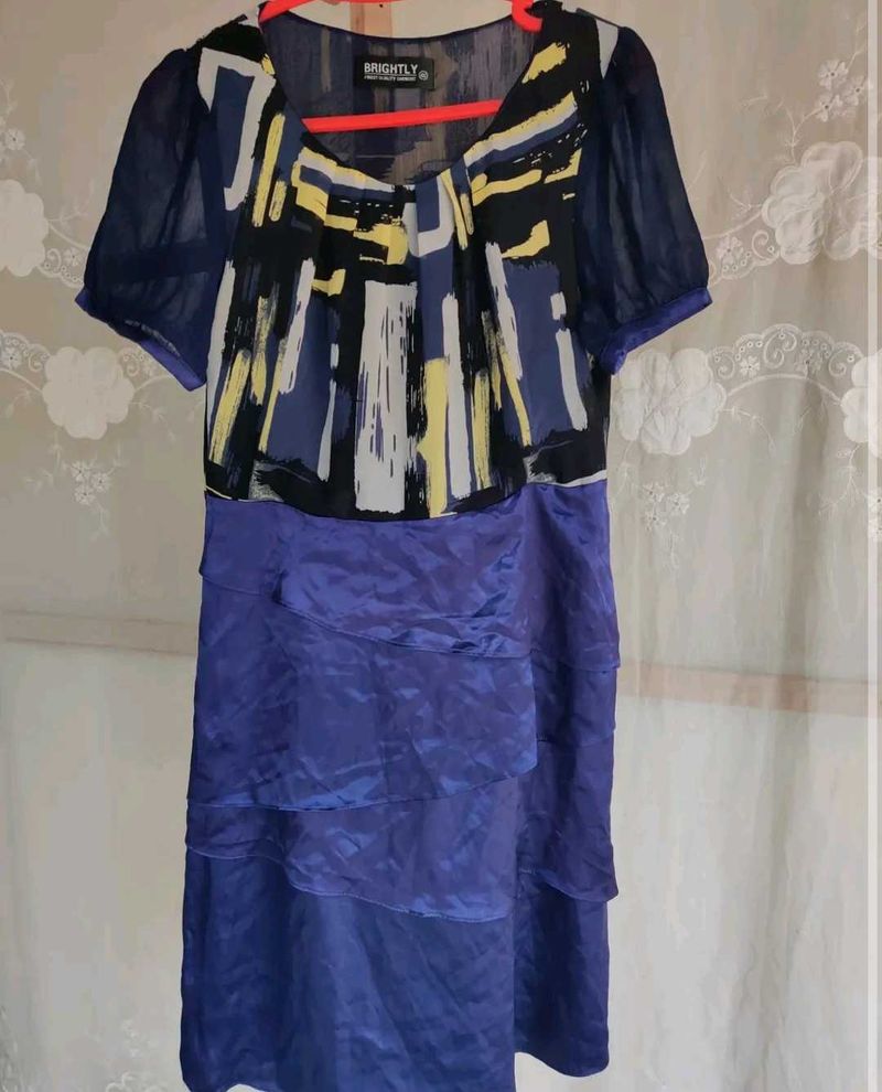 Brightly Abstract Tiered Dress