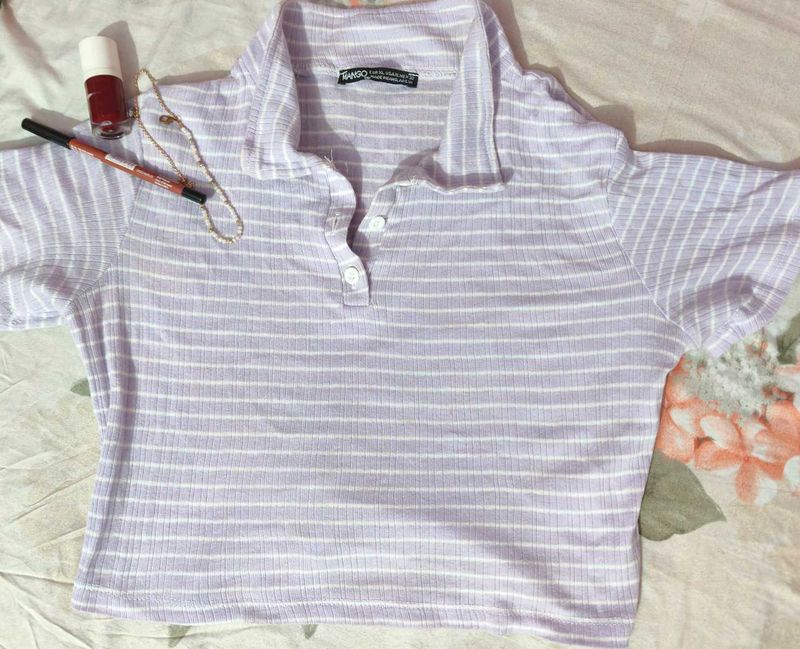 MANGO Polo Style Crop Top *Free Delivery*