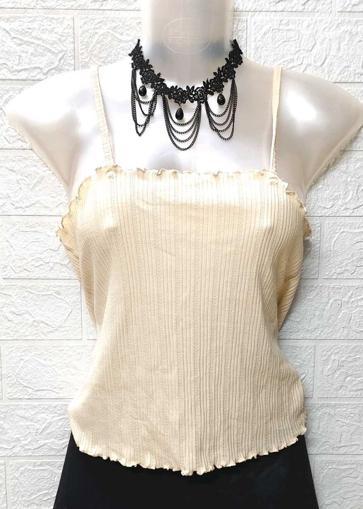 Tops &amp; Dresses For Rs.99 Only/ Cream Spaghetti Top