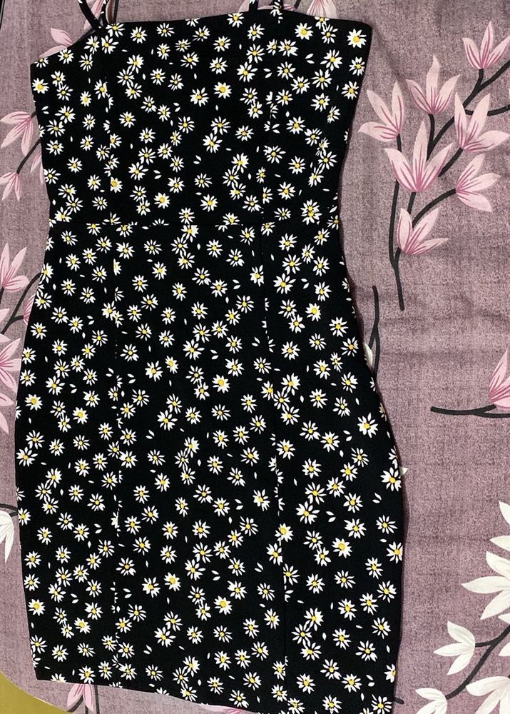 Black Floral Bodycon