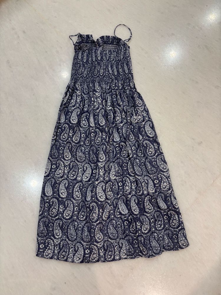 Paisley Print Smocked Sundress