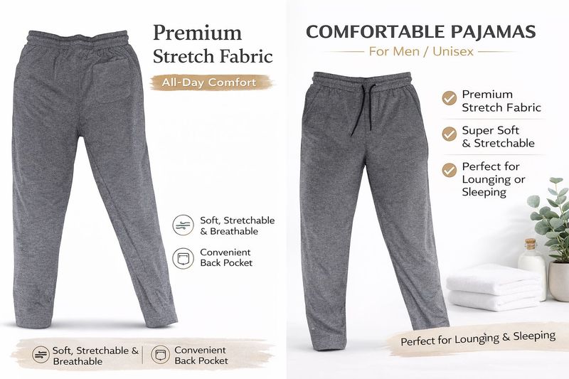 Stretch Fabric Track Pants Available In S/M/L/XL