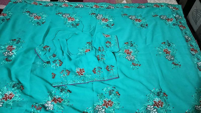 Party Wear Saree With Blouse