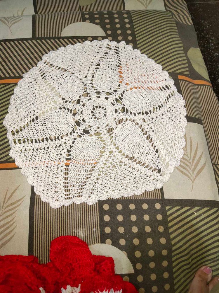 Crochet Doily table mat  kharvachauth thali cove