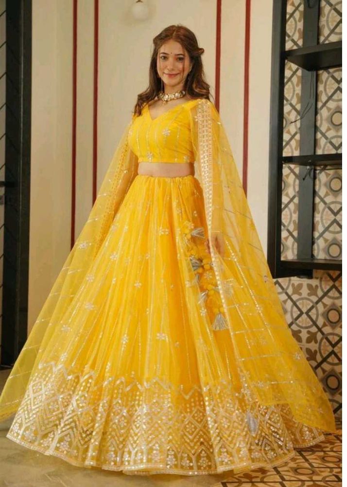 Elegant Yellow Lehenga Choli