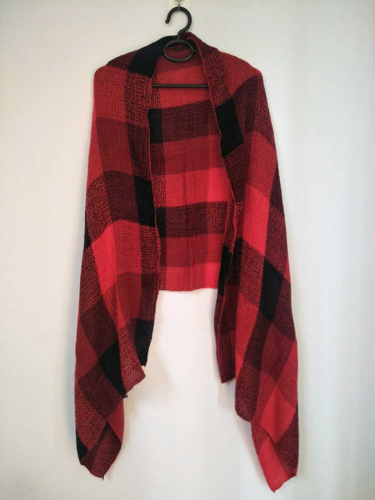Checked Winter Shawl-muffler