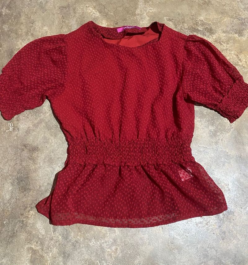Red Polka Dot Blouse
