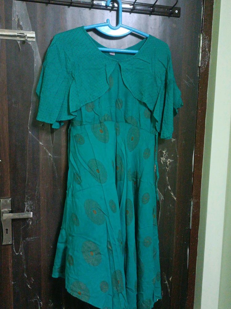 Stylish Turquoise Green High Quality Pure Rayon Go