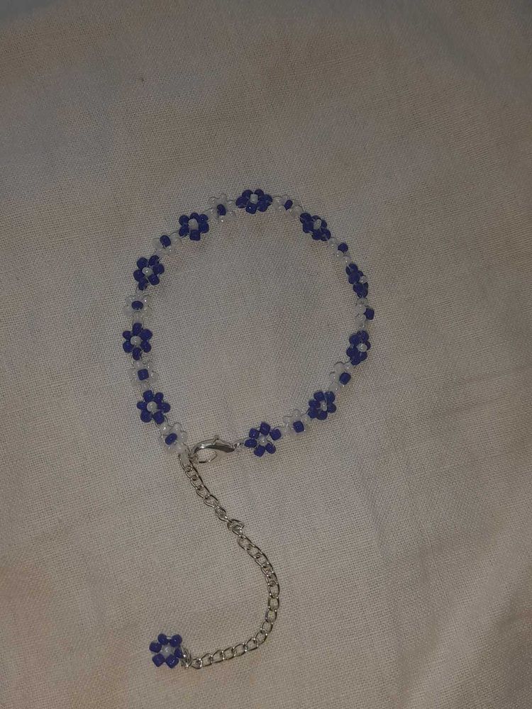 Blue Daisy Beaded Bracelet💙