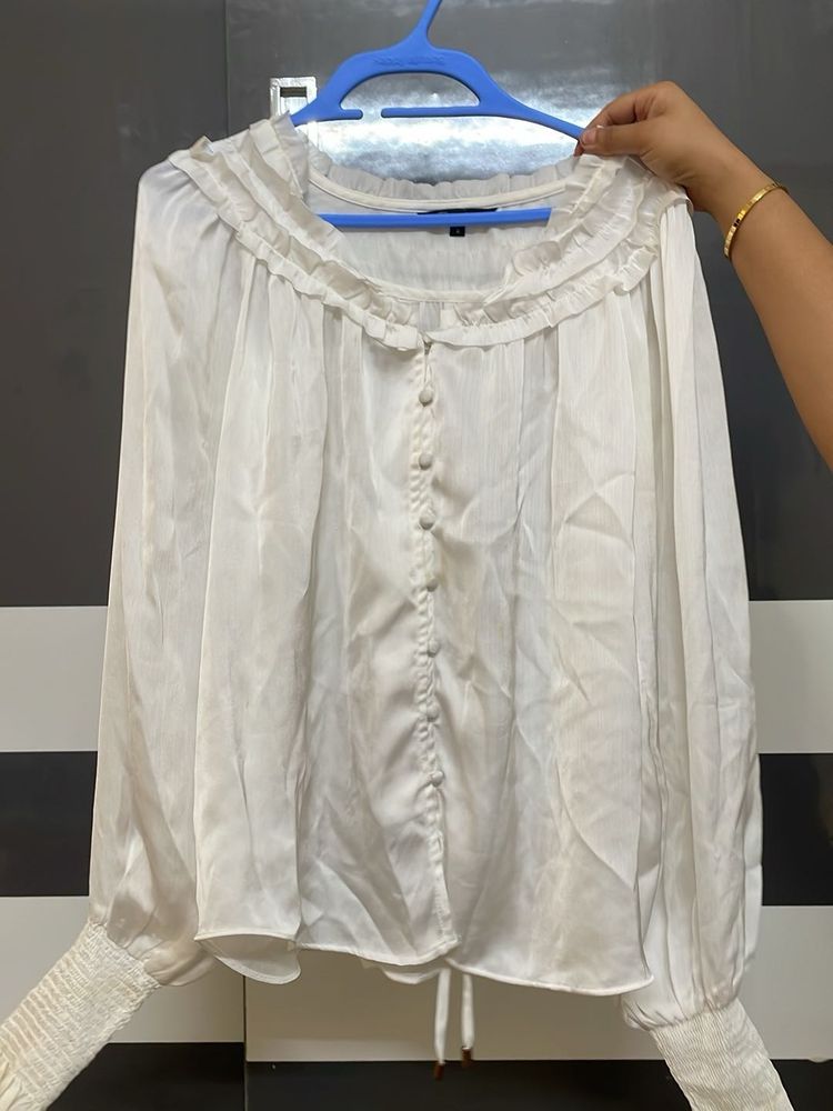 Elegant White Button-Down Top