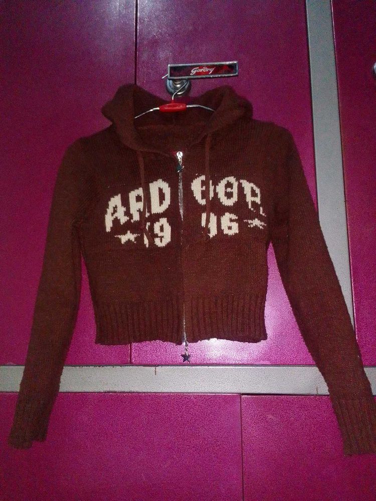 Brown Graphic Print Hoodie