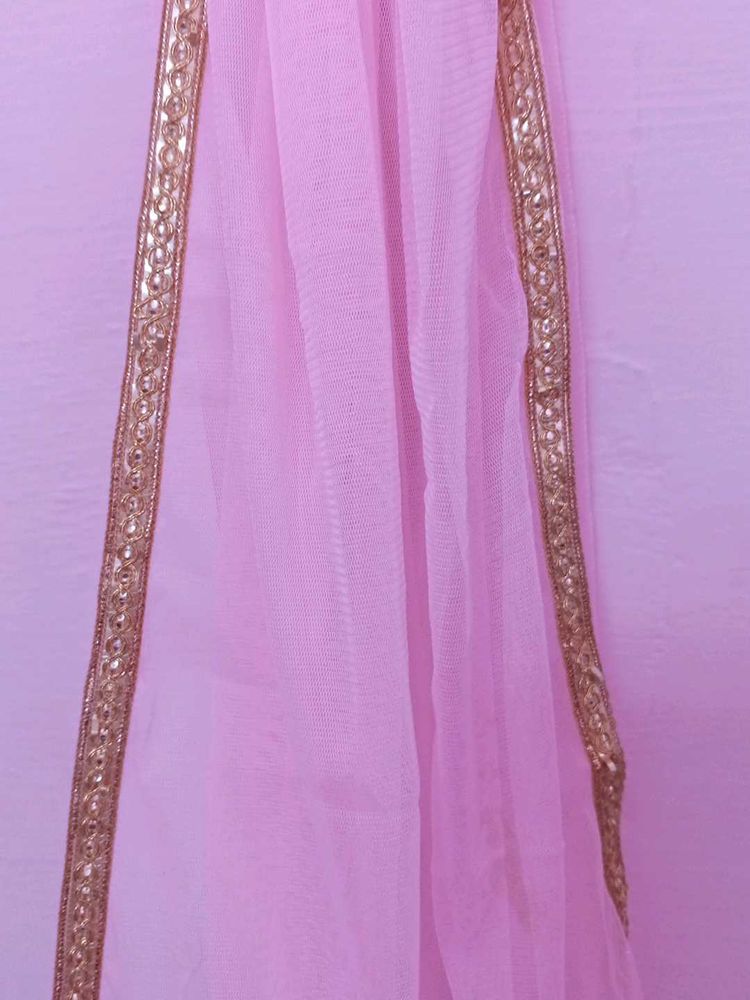 Pink Net Dupattaa