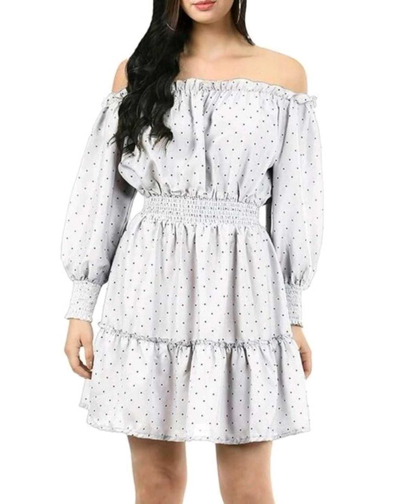 Zoya Fashions Classic Polka Dot Off-Shoulder Dress