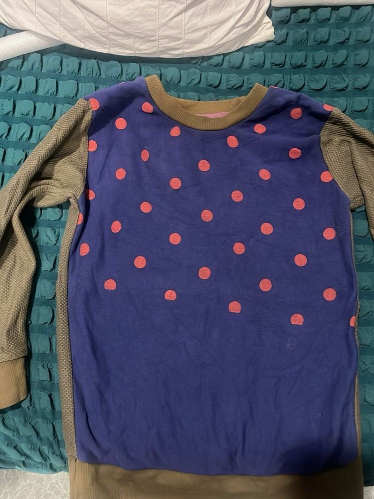 Polka Dot Long Sleeve winter wear sweatshirt
