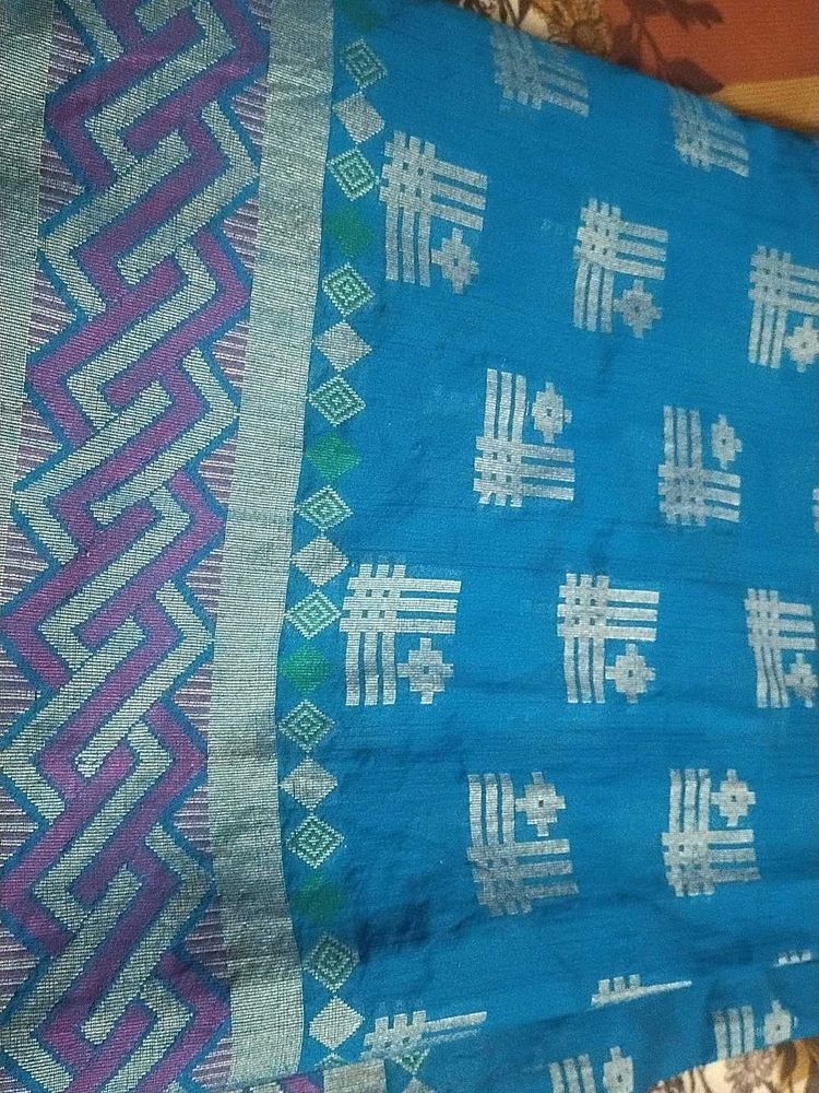 Elegant Blue Printed Saree