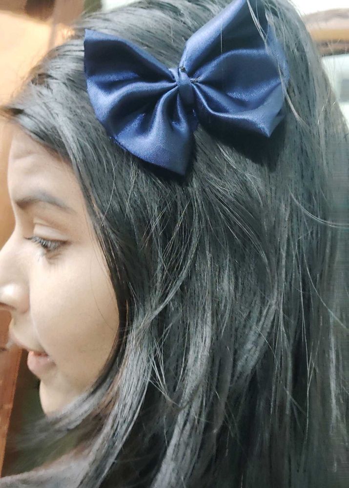 Cute Navy Blue Bow Hair Clip