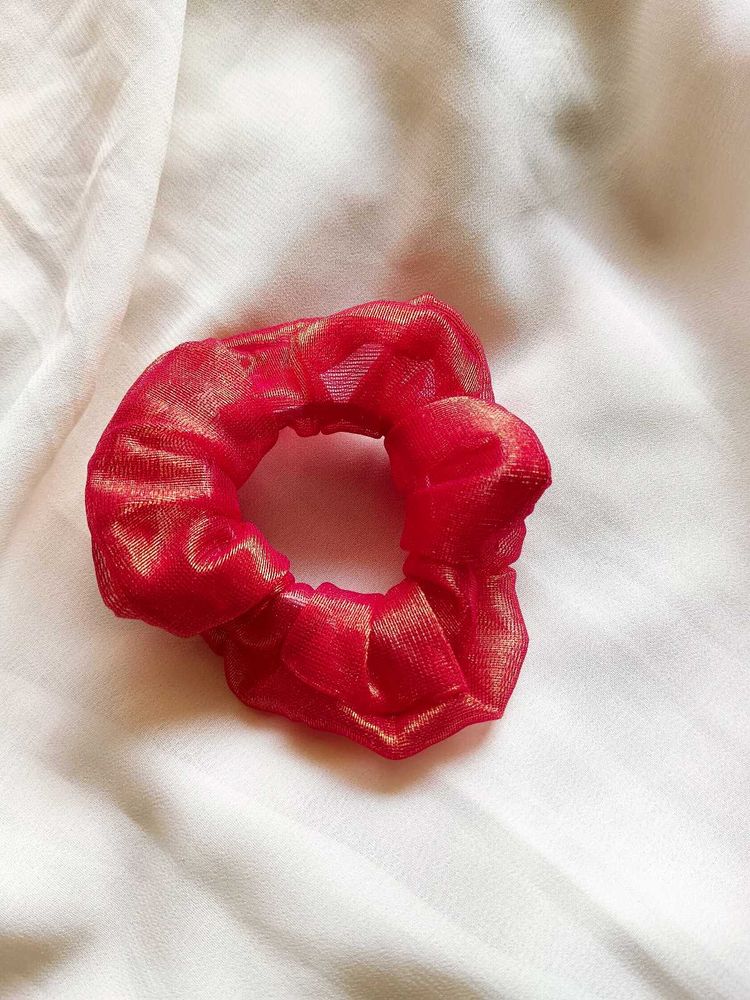 Organza Scrunchies ( Dark Pink )
