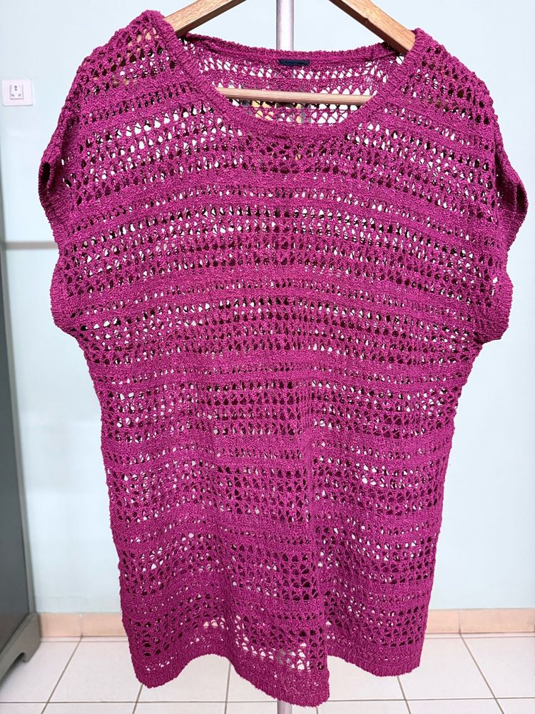 Magenta Knit Top