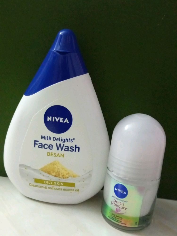 Combo Of Nivea Face Wash&amp; Underarm Roll On