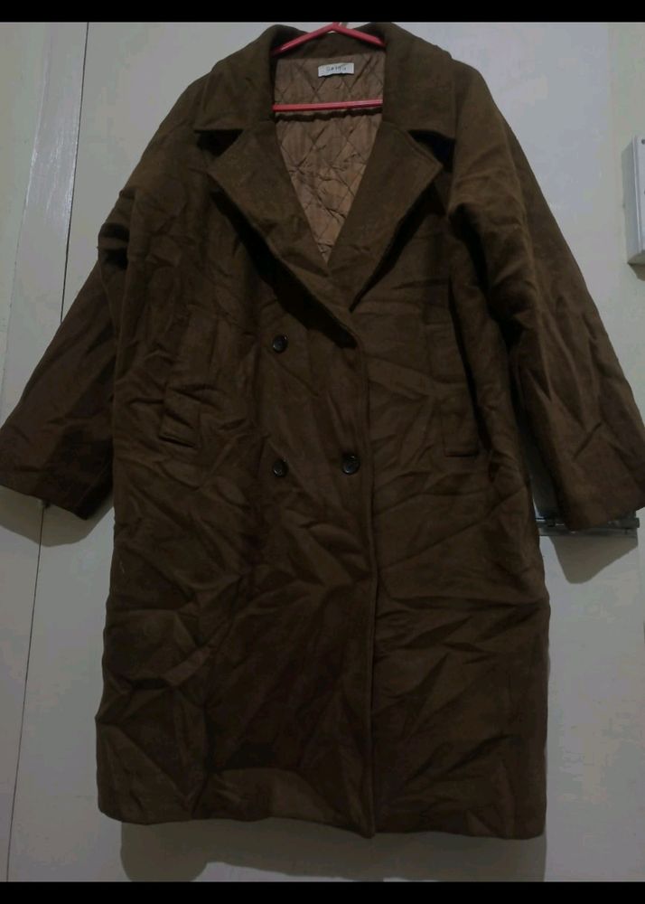 Dejou Brown Unisex Overcoat