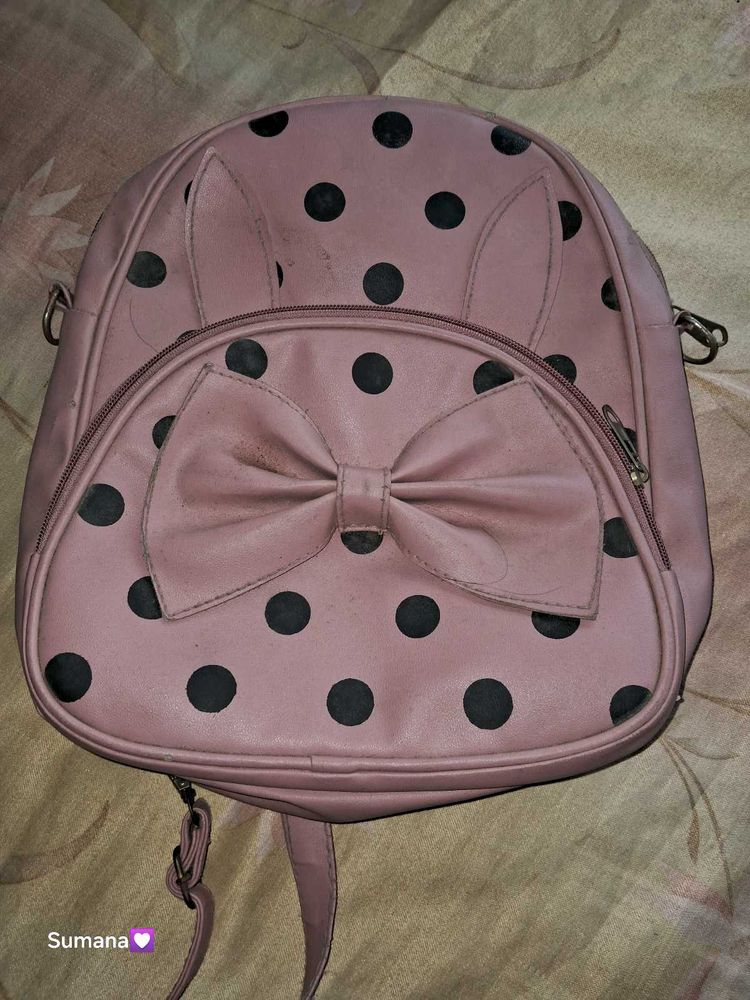 Pink Polka Dot Backpack