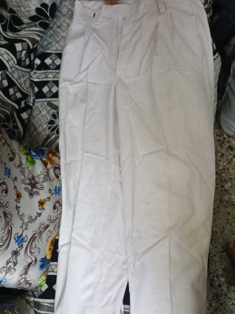 White Pleated Pants