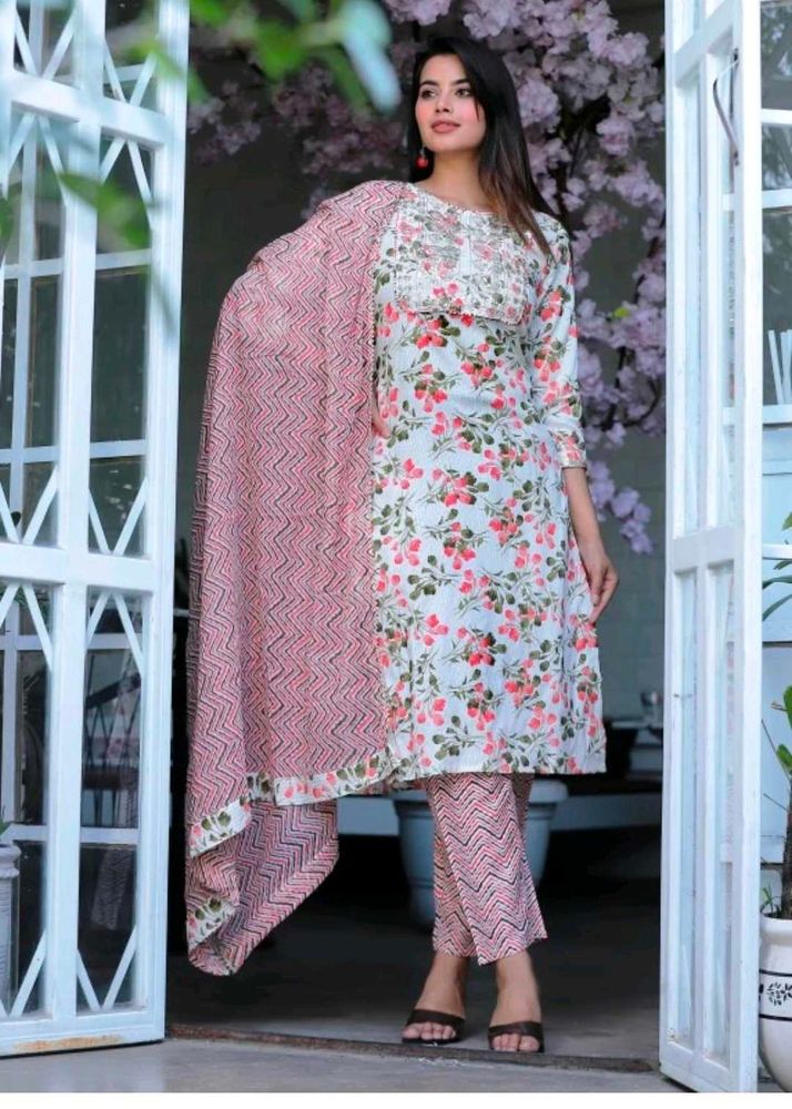 Floral Print 3 Piece Dress