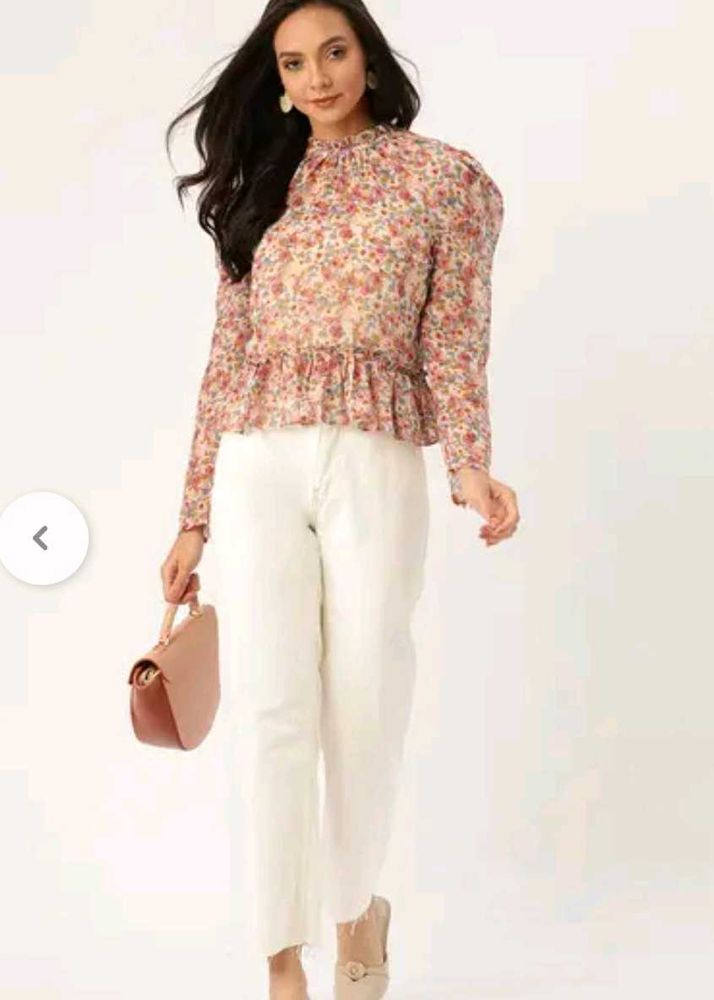 Twenty Dresses Floral Print  High Neck Top