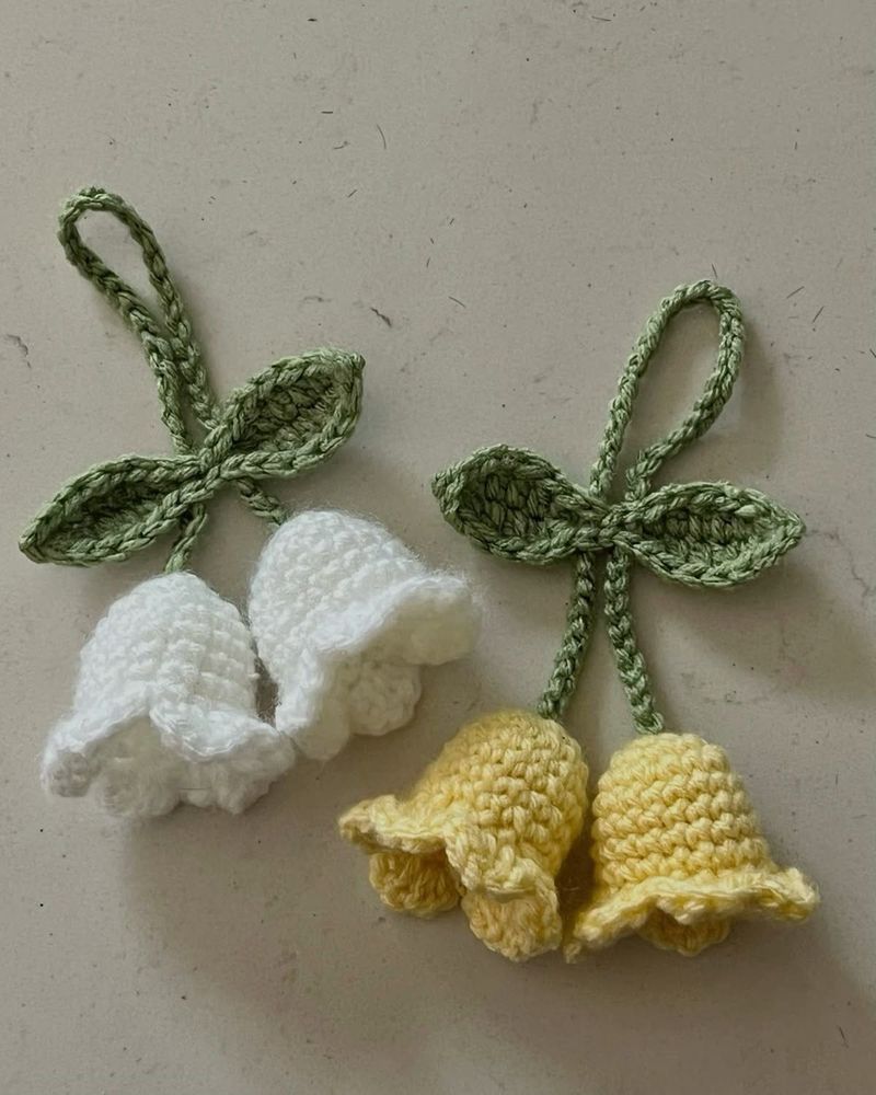 Crochet Lily of the Valley Car Charm or Keychain