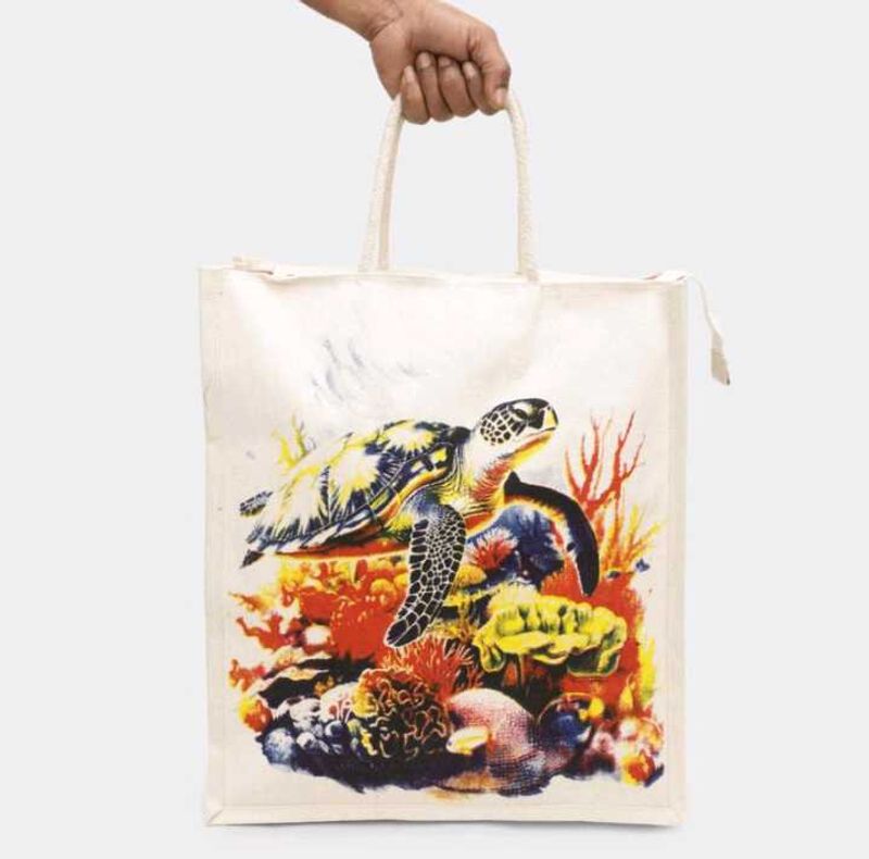 Turtle Print Tote Bag New Unused