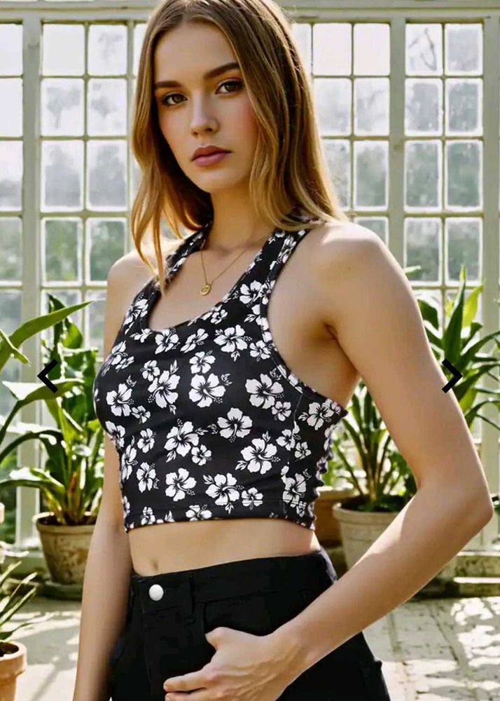 Floral Print Crop Top