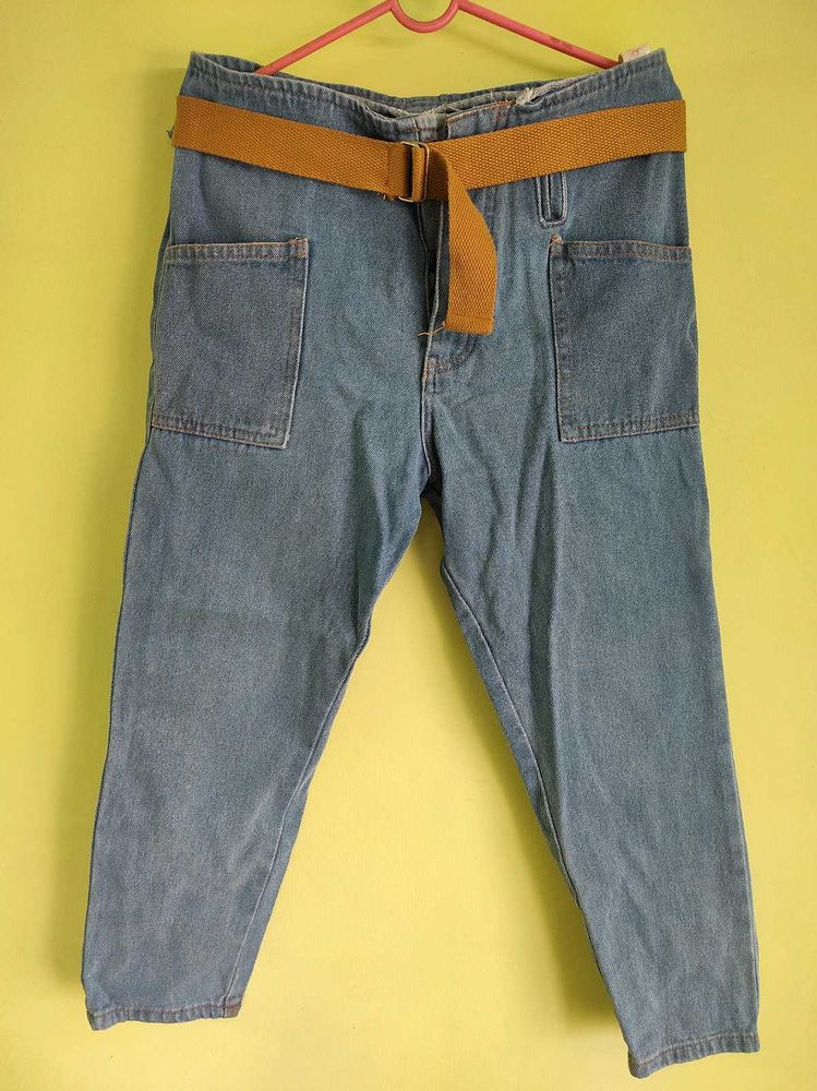 Women&#39;s High Waisted Blue Jeans