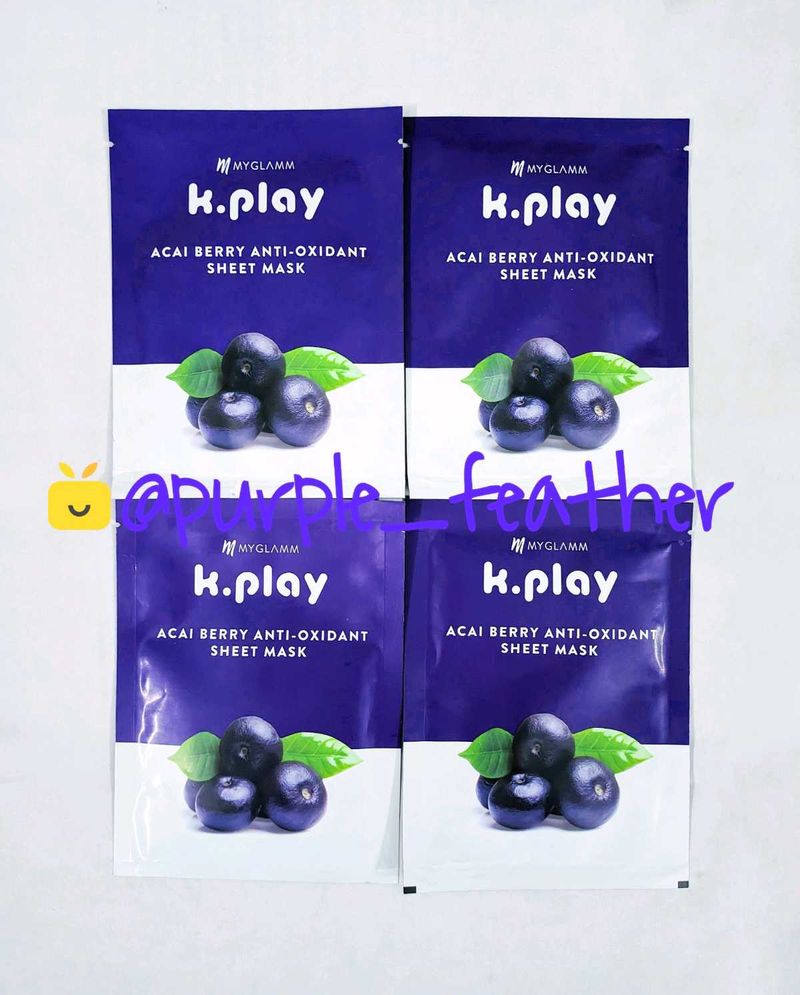 (Pack of 4) K.Play Acai Berry Sheet Masks