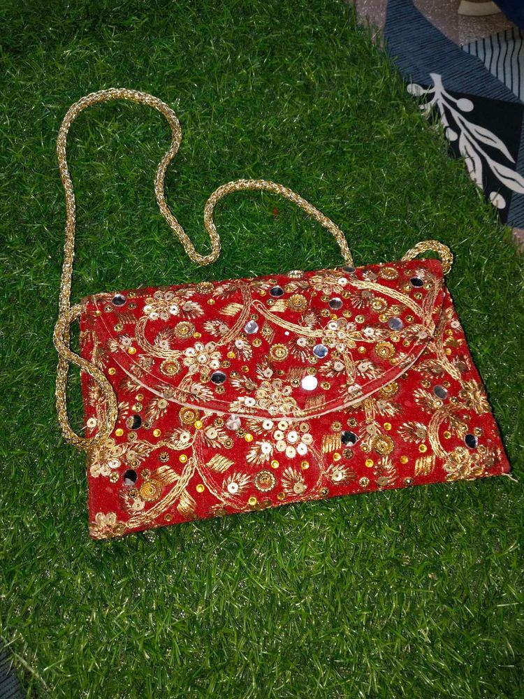 Embroidered Clutch Bag
