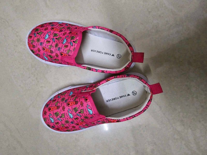 Pink Nautical Print Slip-On Shoes