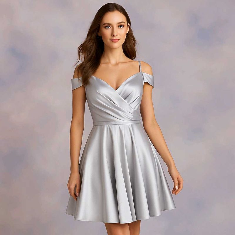 Silver Mini Party Dress