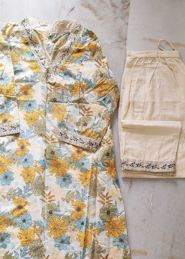 Floral Print Kurta Set