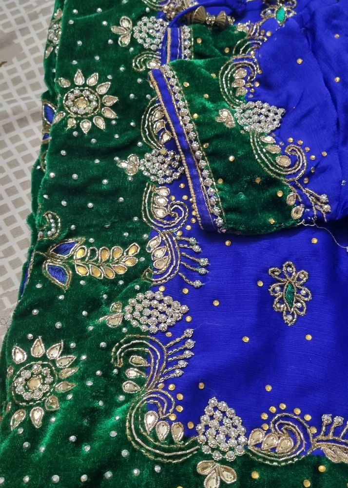 Grand Saree Velvet Border Ful Wrk No Return/refund