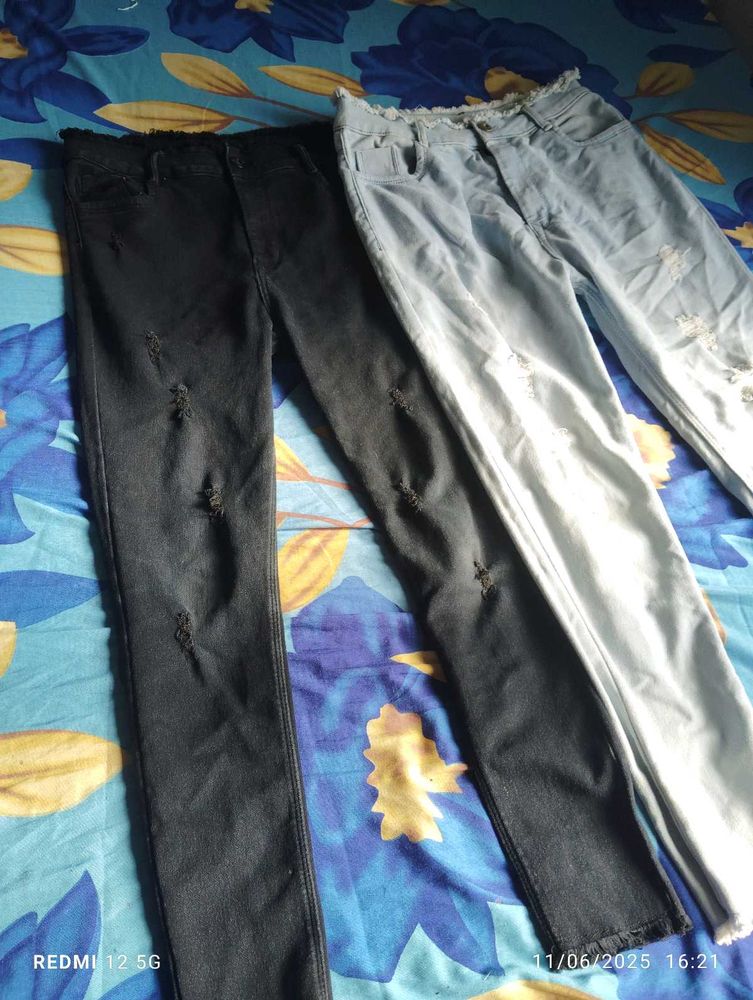 Two same Jeans light Blue And Black