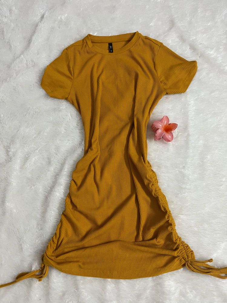 Adjustable Ribbed Bodycon Dress