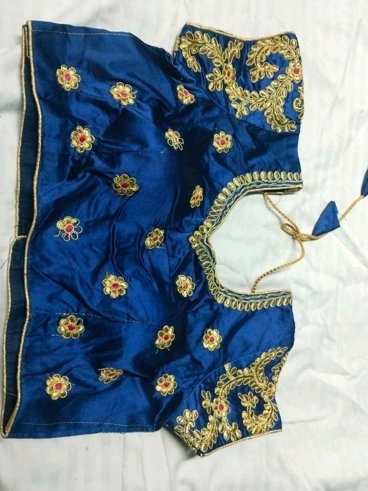 Elegant Blue Embroidered Blouse